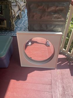 White Modern square mirror