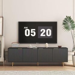 Modern TV Console 68.89", Fluted Grooved Entertainment Center with 4 Cabinets,