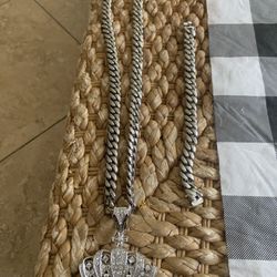 Stainless steel cuban link set 