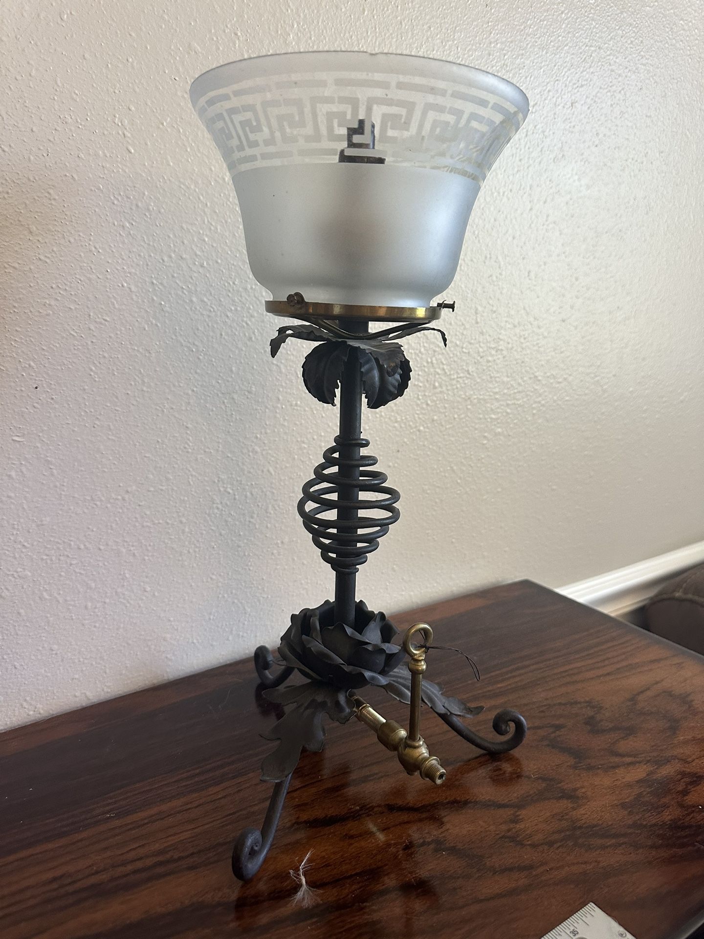 Antique original Gas Lamp 1800's With flower design