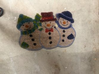 Snowman Trio Holiday Coir Doormat