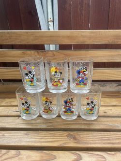 Vintage McDonald's Walt Disney World Millennium Celebration drinking glasses