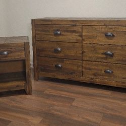 Solid Wood Dresser and Matching Night Stand 