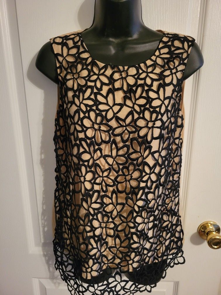 Lela Rose Neiman Marcus Sleeveless Blouse Size Small