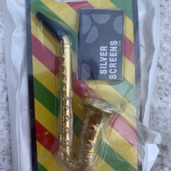 Saxophone Shaped Pipe, Comes With Screens, Brand New