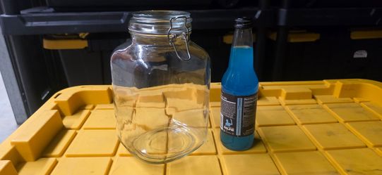big glass jar with clamping lid
