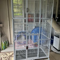 Yaheetech 69” Parrot Cage with detachable stand in White