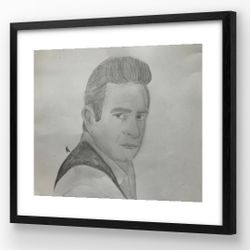 Johnny Cash Hand Made Drawing 