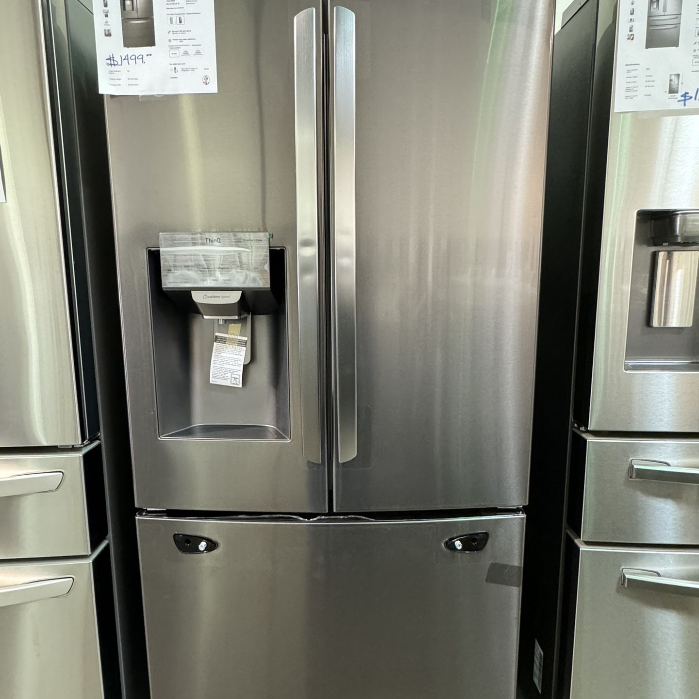 LG French Door Smart Refrigerator With External Tall Ice And Water Black Stainless Steel 