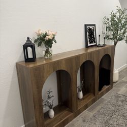 Modern Arched Console Table/ Bookshelf 