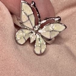 Breathtaking Unique Sparkling BUTTERFLY OPAL Set In 925 Sterling Silver Radiant Women’s Brand New Sparkling Ring 