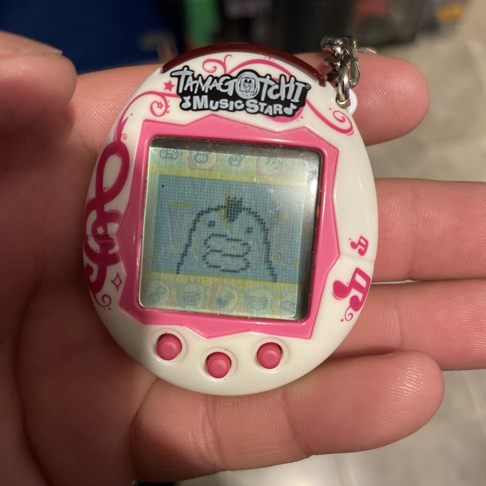 Tamagotchi Music Star Digital Virtual Pet V6 White Pink Bandai