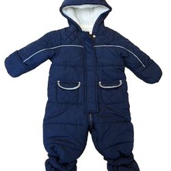 First Impressions Baby Boys' Quilted Snowsuit with Faux Fur Trim (18 Months)