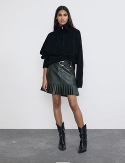 Zara army green skirt