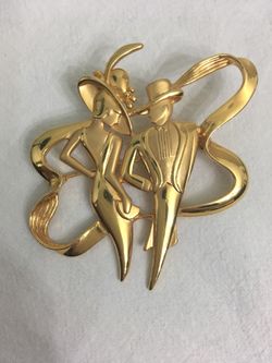 Gold plated Brooch Pin JJ Jonette