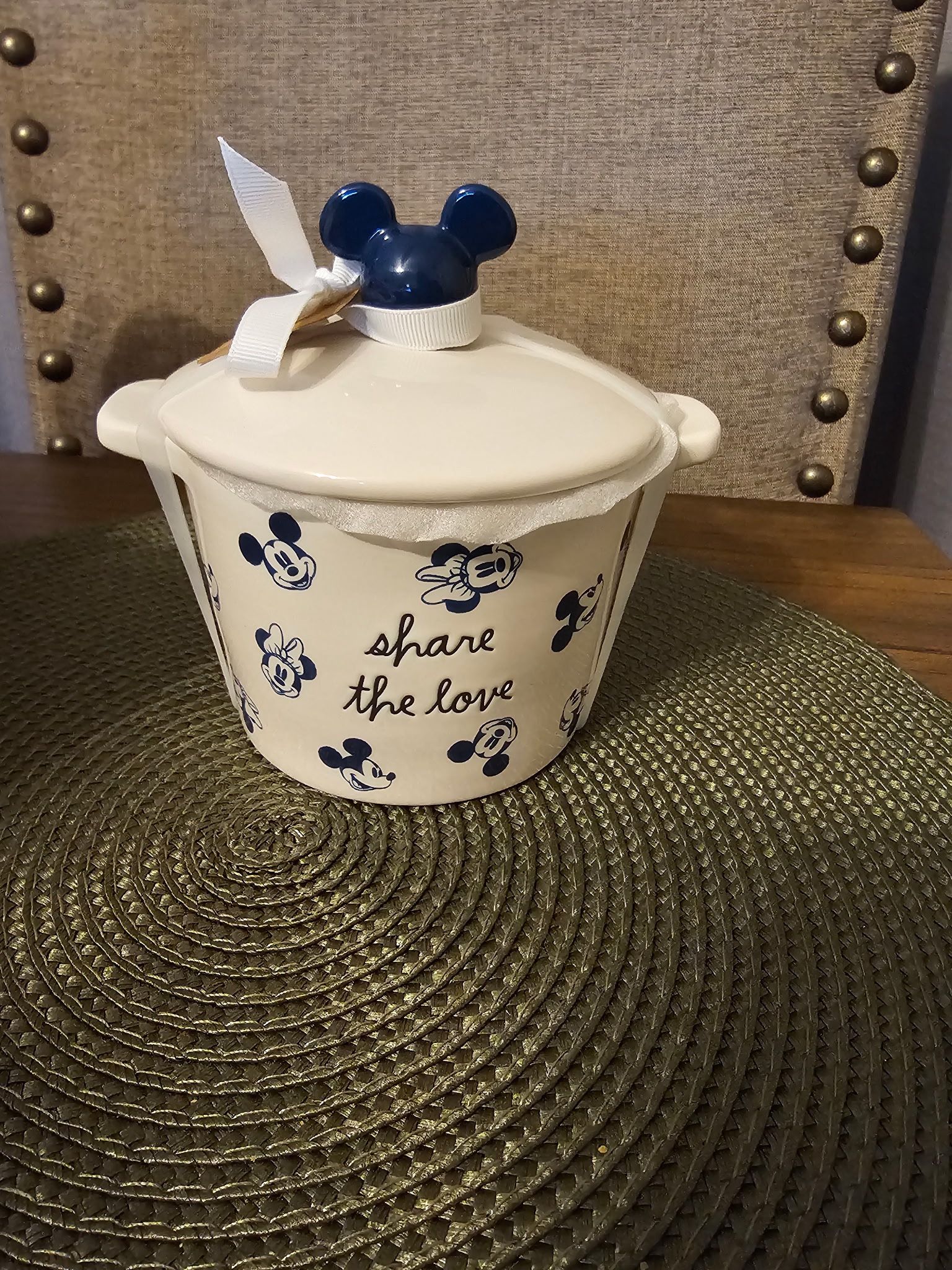 Disney Rae Dunn Mickey and Minnie Mouse Share the Love Canister