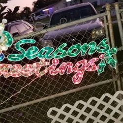 Santas Season Greeting Sign