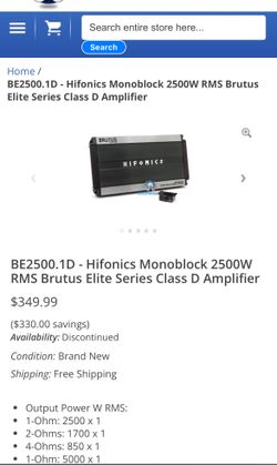 Hifonics Brutus Site Series 2500 Watt Amp