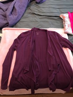 Purple cardigan