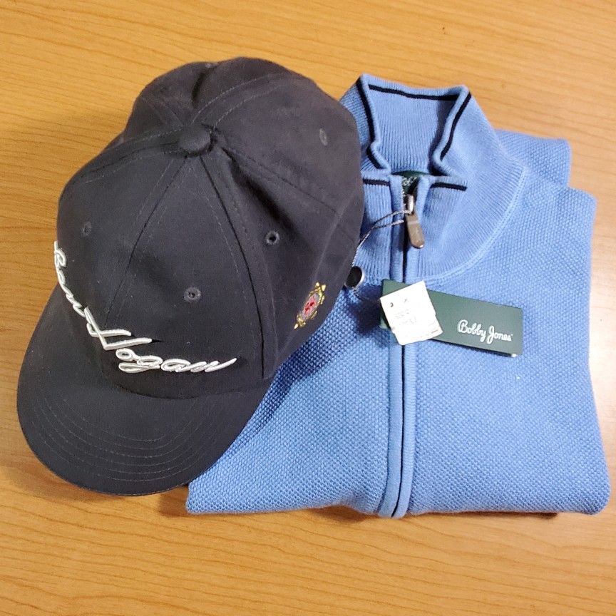 New Bobby Jones Golf Men's Large 1/4 Zip Cashmere Cotton Pullover - Technical View