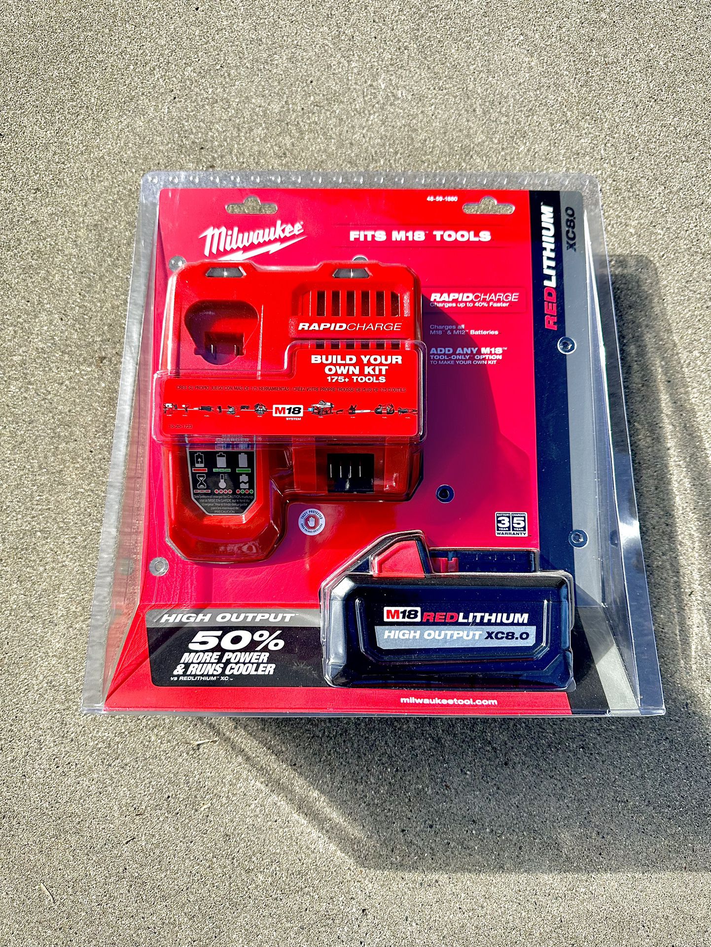 New Milwaukee M18 HIGH OUTPUT 8.0 Battery & RAPID Charger