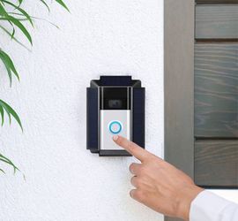 Wasserstein Mountable Solar Charger For Ring Video Doorbell 1 2nd Generation - Black