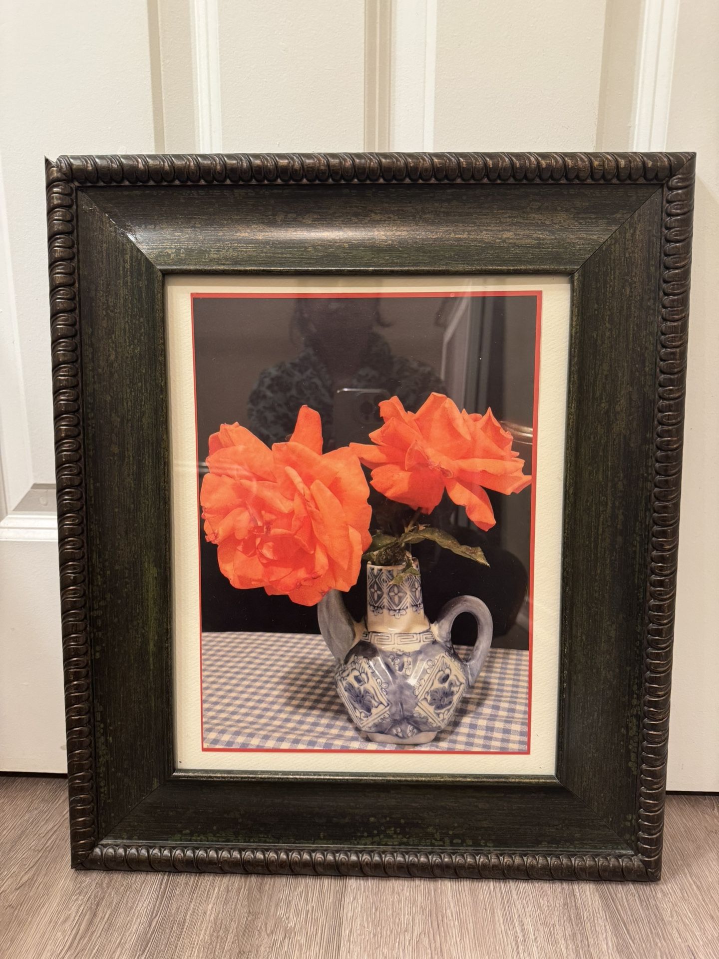 Framed Floral Art Print 19.75x17”