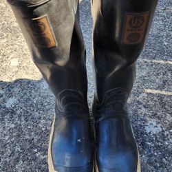 FIREMANS BOOTS TOP NOTCH USA Rubber Royal 1960’s issue Vintage 