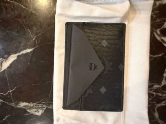 MCM Black Visetos Card Holder Wallet With Box & Dust Bag