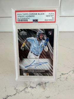 2024 Topps Chrome Black Junior Caminero Autograph RC PSA 10