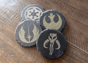 Star Wars Rock Slate Coasters 4 Total