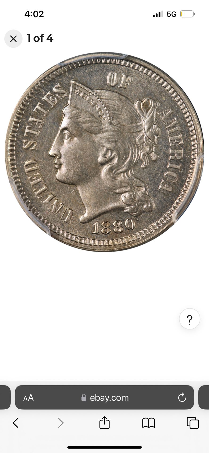 1880 3 Cent Nickel 
