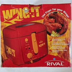 RIVAL 1.5L Wing-It Cool Touch Deep Fryer CF160 Tongs Cookbook 120V EUC WORKS!