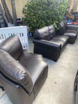 Leather couch set