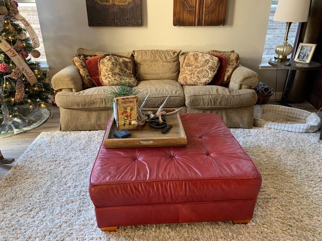 FREE ALL OR NOTHING: Thomasville- Sofa, Club Chair Ottoman, Leather Ottoman.