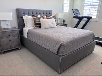 Custom built Queen bed, mattress and boxspring