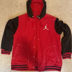 Jordan Varsity Jacket Red Black Jumpman Hooded XL