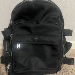 Reiss Black Backpack – Premium Nylon, Sleek & Minimal