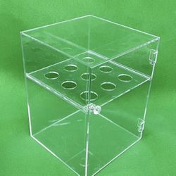 9 Holes Ice Cream Cone Cabinet Acrylic Egg Roll Display Box Transparent Waffle Cone Holder Display C