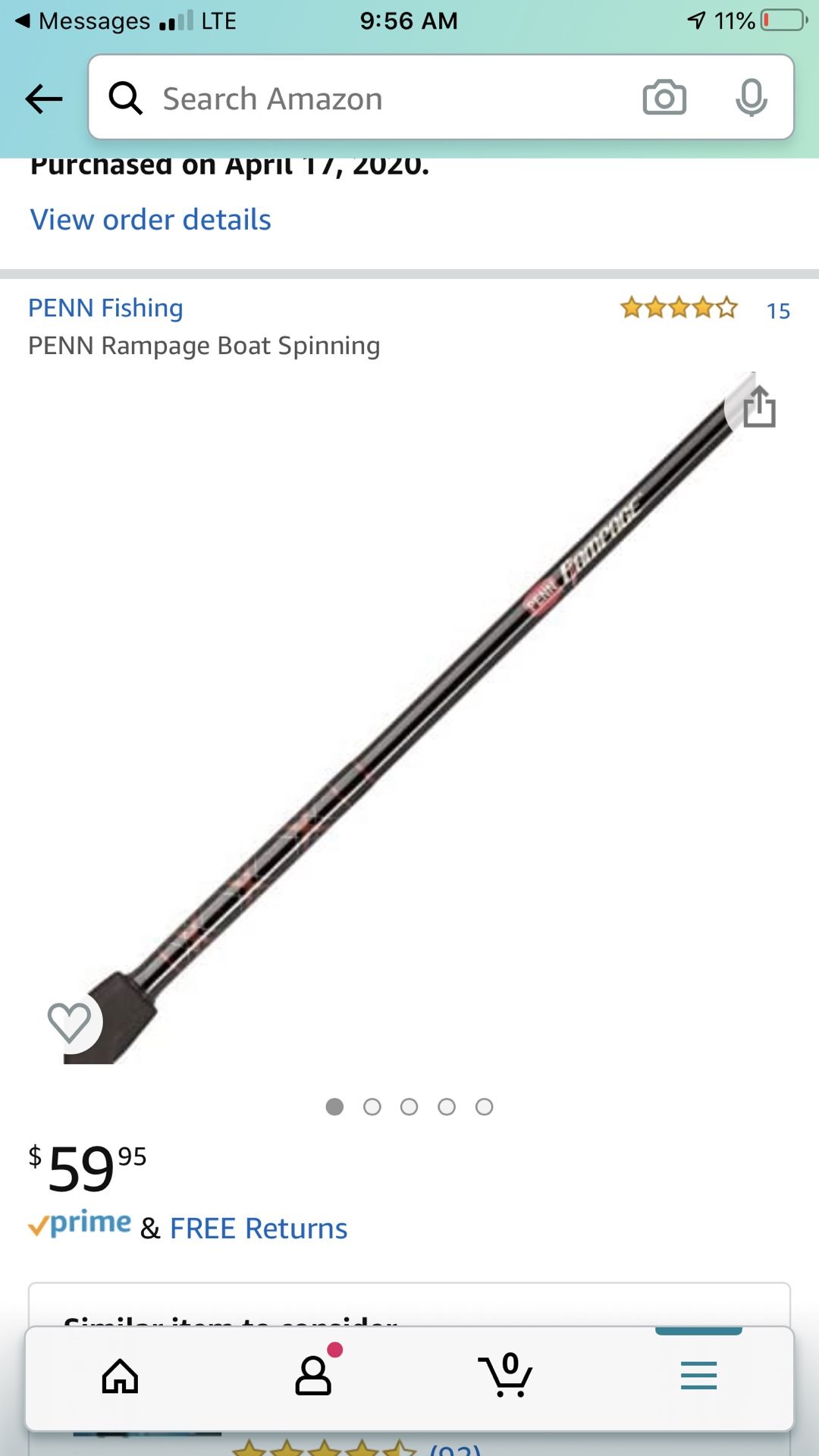 Penn rampage boat spinning Fishing rod new never use