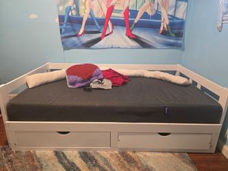 White twin size bed frame