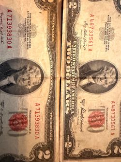 1953 red note $2 bills