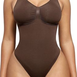 SHAPELLX Bodysuit for Women Tummy Control  XL/XXL Brown Thong