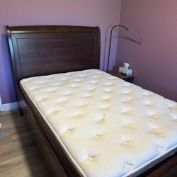 Bedframe with Sleigh Bed Headboard/Footer and Mattress 