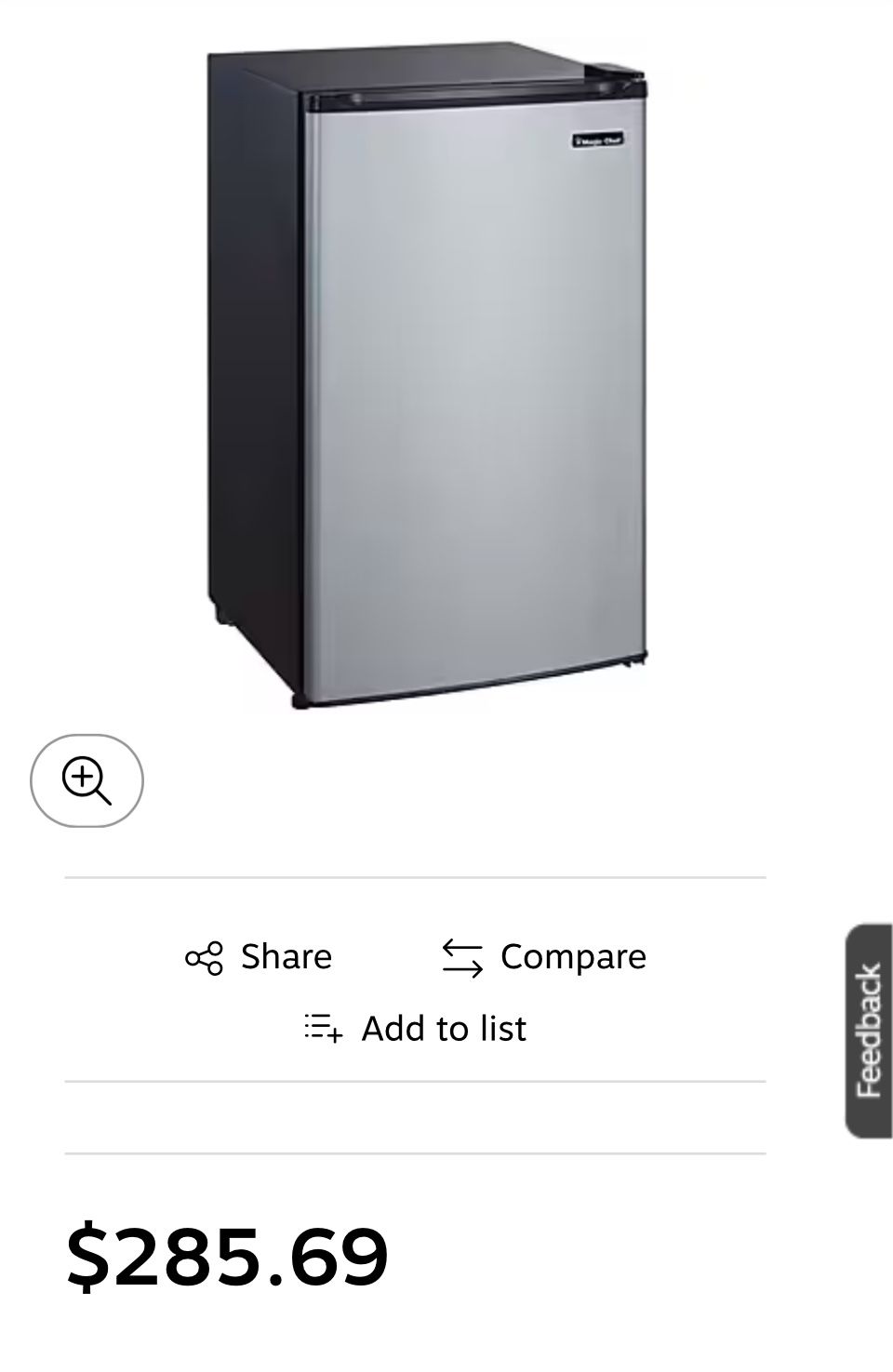 Mini fridge and freezer