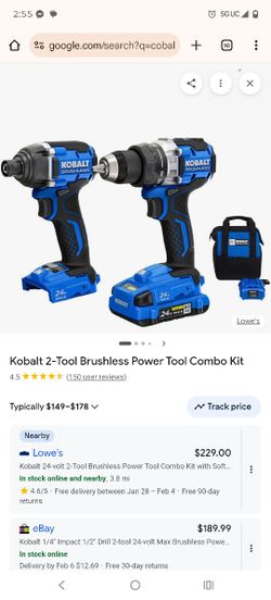 Kobalt Brushless 24V Drill/Impact Charger And Batteries 
