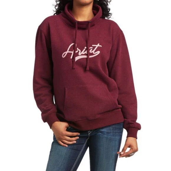 Ariat REAL Logo Script Cowl Sweatshirt Size Medium