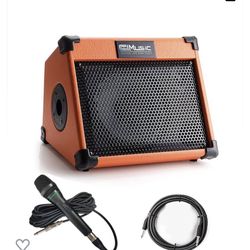 Acoustic Guitar Amplifier, 20 Watt Bluetooth Amp for Guitar Acoustic with Reverb Chorus Effect, 3 Band EQ