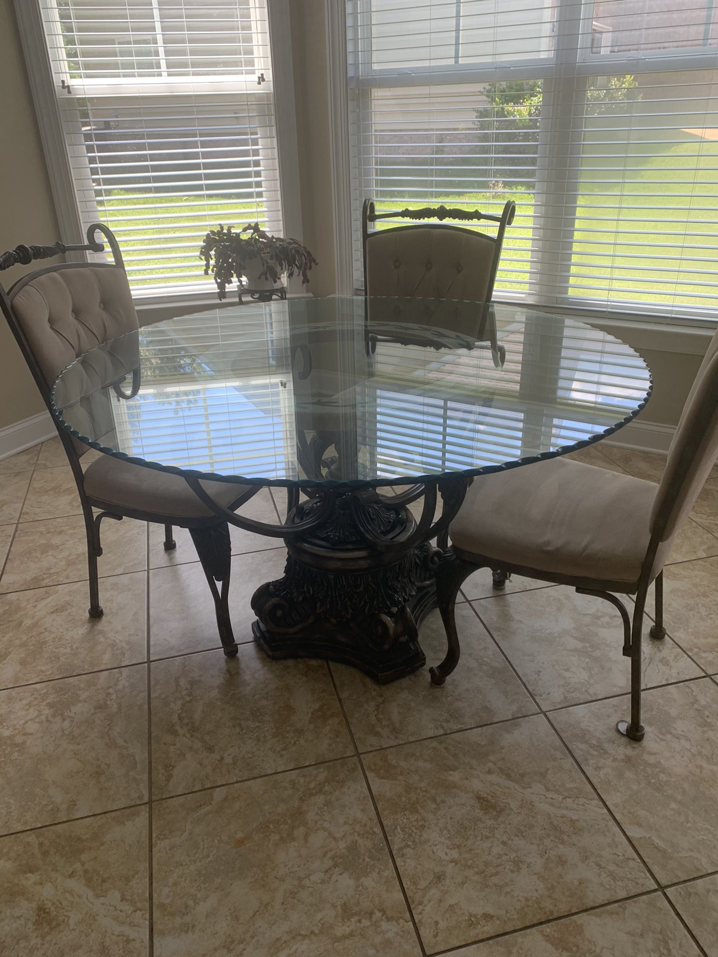 Glass kitchen table set