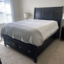 Moving must go!!! Queen Bed and Dresser, mattress & boxspring not included